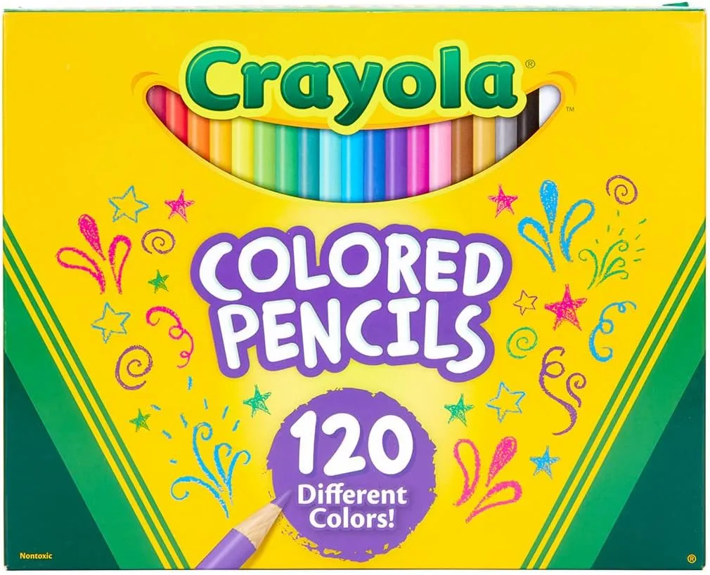 Crayola Colored Pencils Set (120ct), Coloring Book Pencils, Kids Art Supplies, Bulk Colored Pencils, Presharpened, Gifts for Kids, Ages 3 