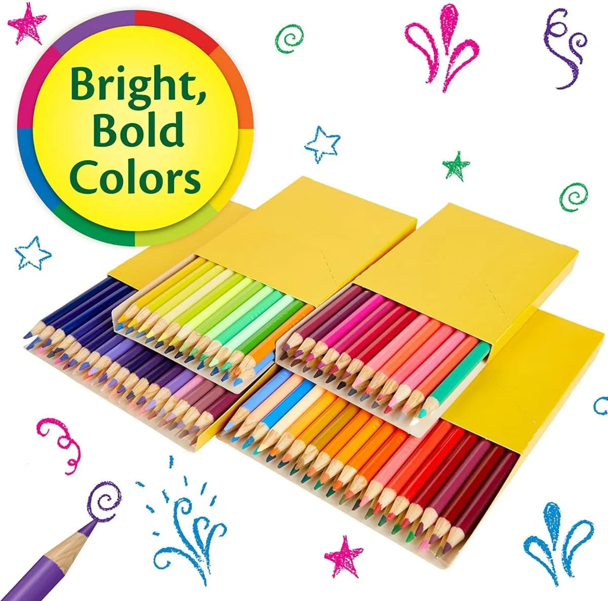 Crayola Colored Pencils Set (120ct), Coloring Book Pencils, Kids Art Supplies, Bulk Colored Pencils, Presharpened, Gifts for Kids, Ages 3 