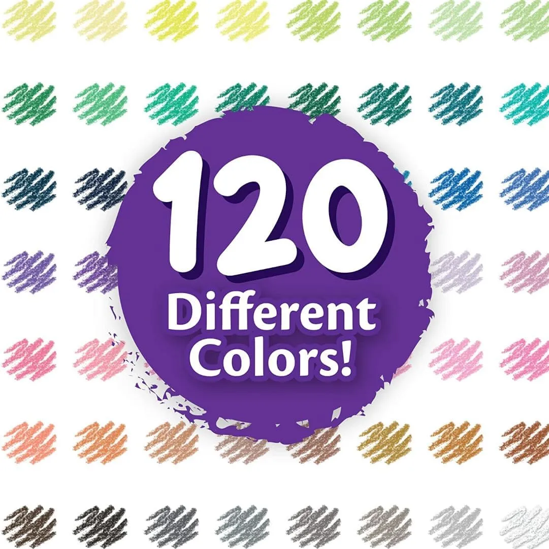 Crayola Colored Pencils Set (120ct), Coloring Book Pencils, Kids Art Supplies, Bulk Colored Pencils, Presharpened, Gifts for Kids, Ages 3 