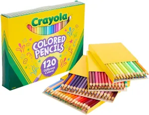 Crayola Colored Pencils Set (120ct), Coloring Book Pencils, Kids Art Supplies, Bulk Colored Pencils, Presharpened, Gifts for Kids, Ages 3 