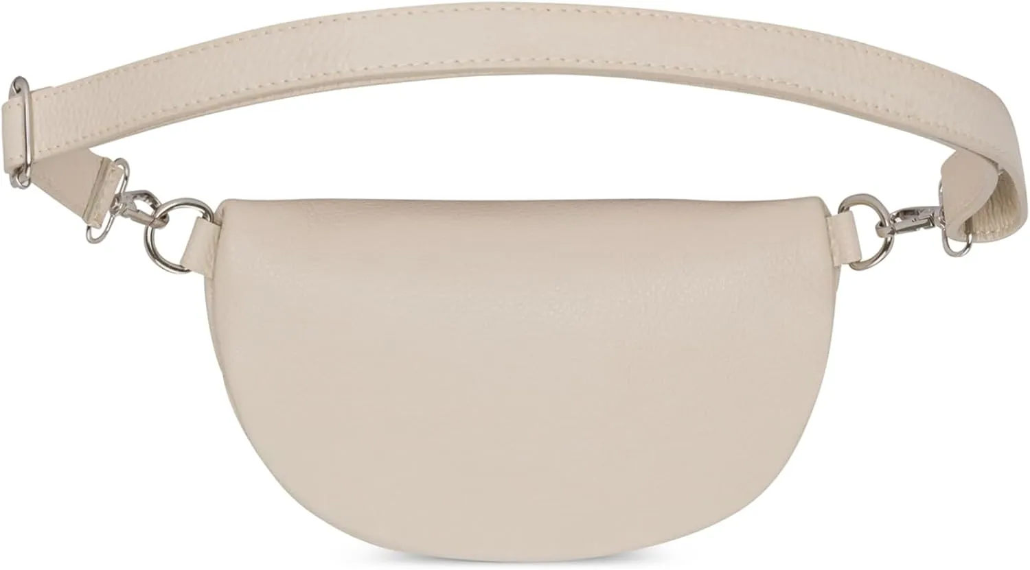 Crossbody Bag - Genuine Leather - Fanny Pack - Shoulder Sling Bag - Made in Italy, Sold in U.S. by Idalia (Beige, Large)