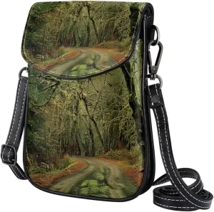 Crossbody Bags for Women,Crossbody Bag Men,Small Sling Bag,Scenic Road in Forest,Crossbody Purse