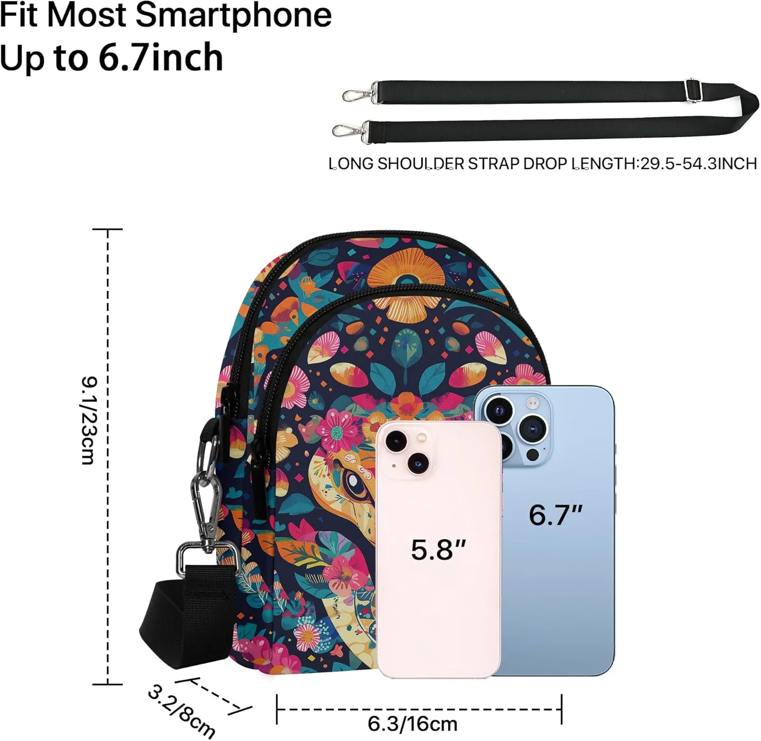 Crossbody Purse for Women Lightweight Small Crossbody Bag Waterproof Phone Wallet with Card Slots Adjustable Strap