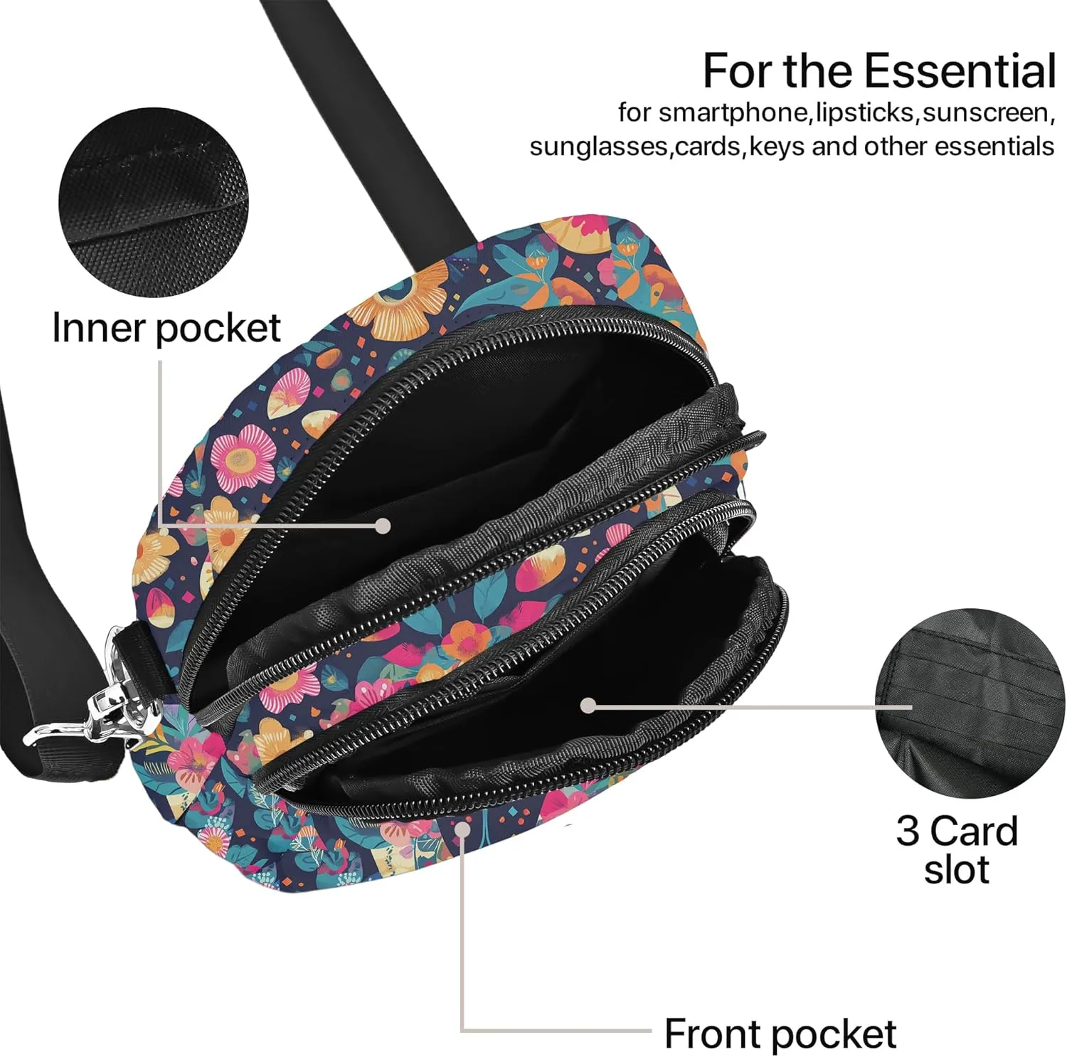 Crossbody Purse for Women Lightweight Small Crossbody Bag Waterproof Phone Wallet with Card Slots Adjustable Strap