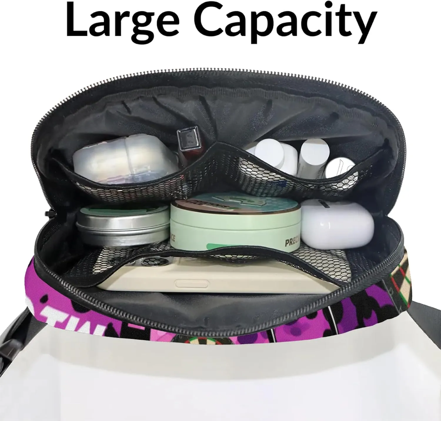 Custom Darts Fanny Pack for Women Men, Personalized Name Waist Packs Crossbody Belt Bag with Adjustable Strap for Sports Travel Workout Running Hiking, Black Purple