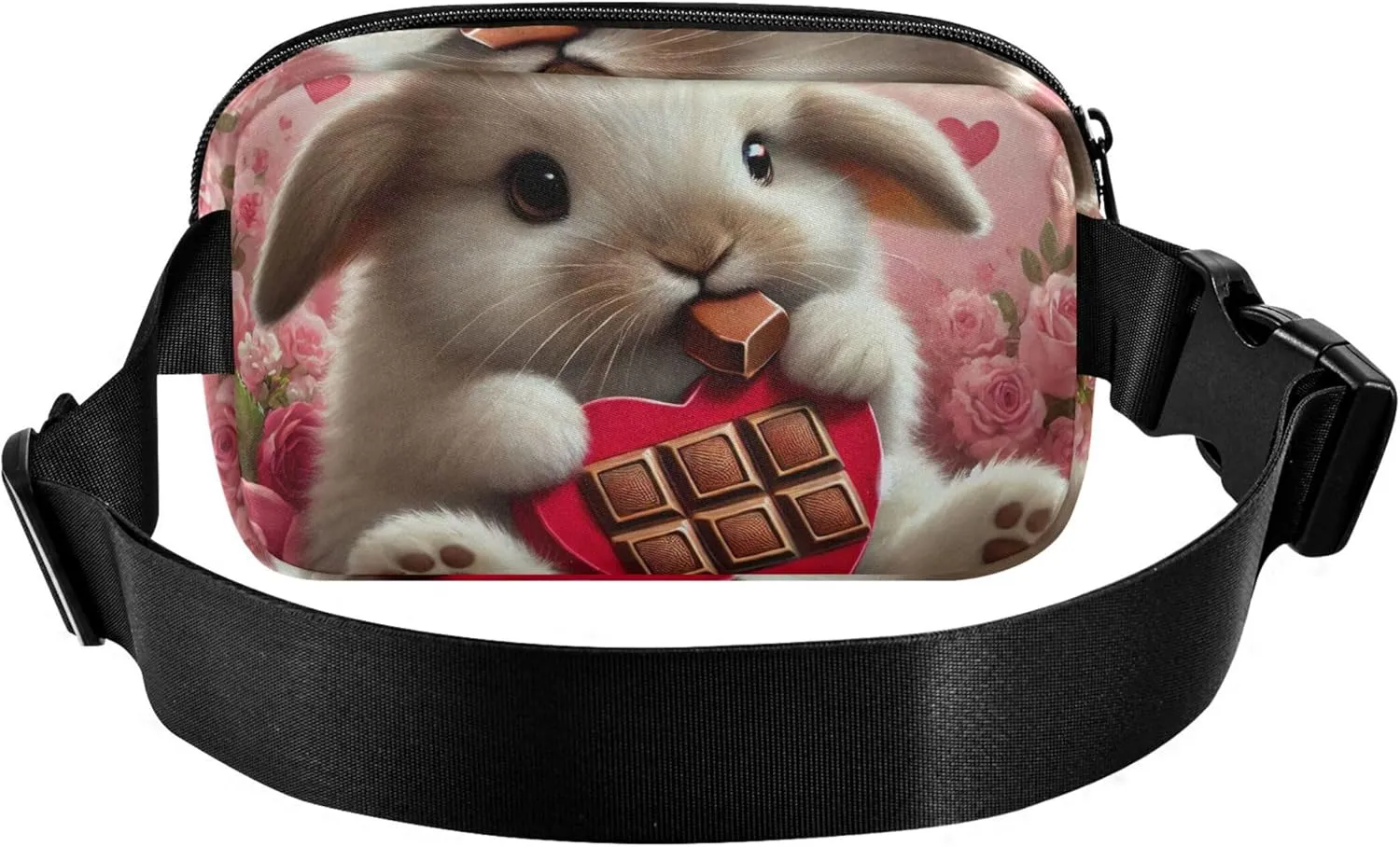 Cute Bunny Chocolate Treat Fanny Pack for Women Fashion Belt Bag Hip Pouch Waterproof Waist Pouch for Women