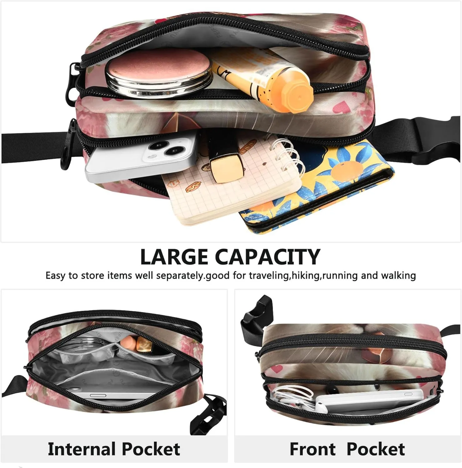 Cute Bunny Chocolate Treat Fanny Pack for Women Fashion Belt Bag Hip Pouch Waterproof Waist Pouch for Women