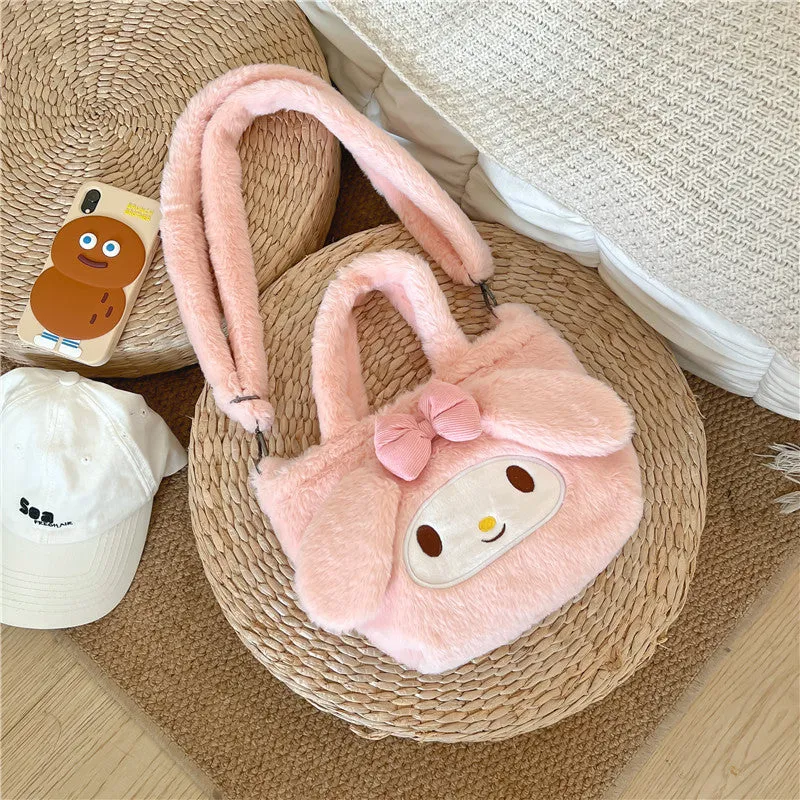Cute Cartoon Bunny Plush Female Birthday Crossbody Bags