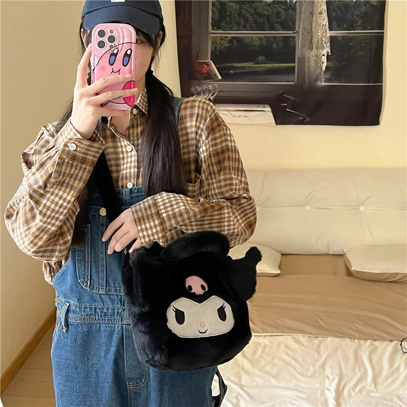 Cute Cartoon Bunny Plush Female Birthday Crossbody Bags