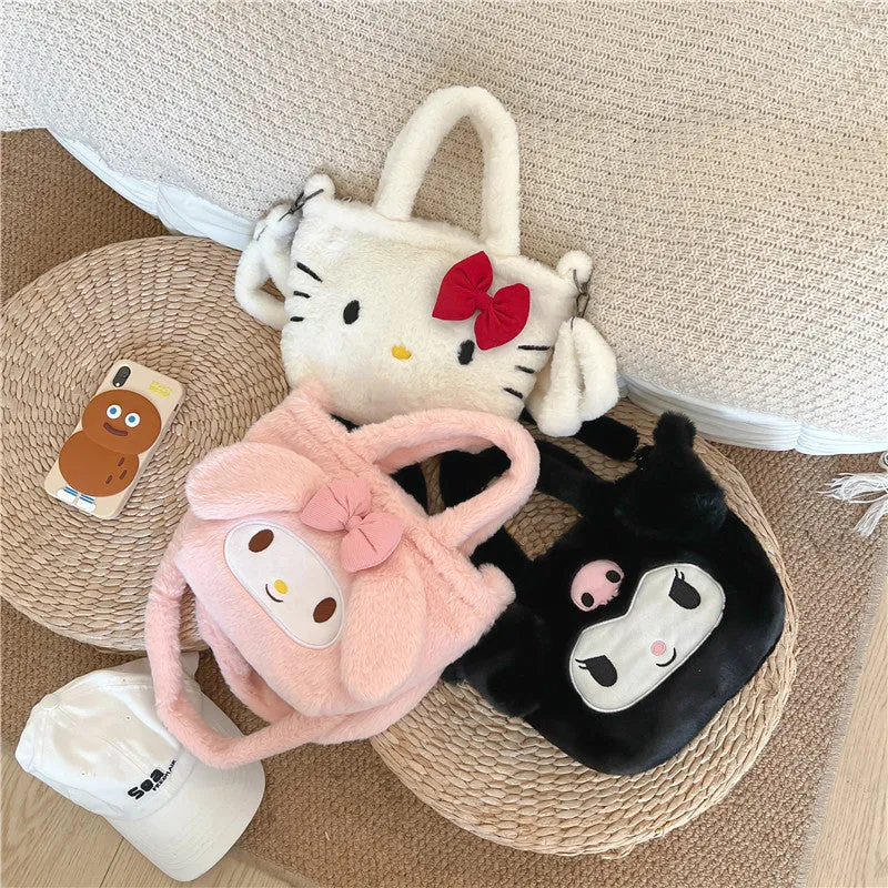 Cute Cartoon Bunny Plush Female Birthday Crossbody Bags