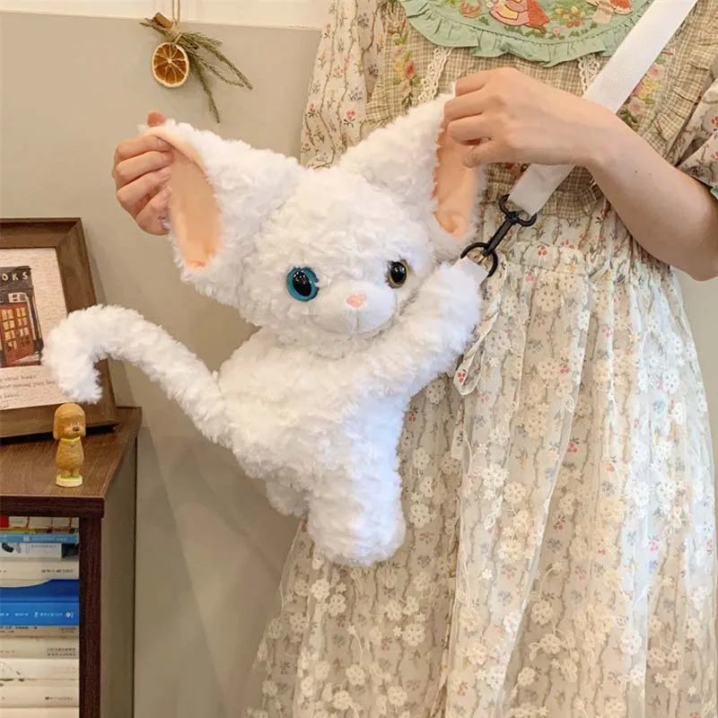 Cute Devon Rex Cat Plush Crossbody Bag