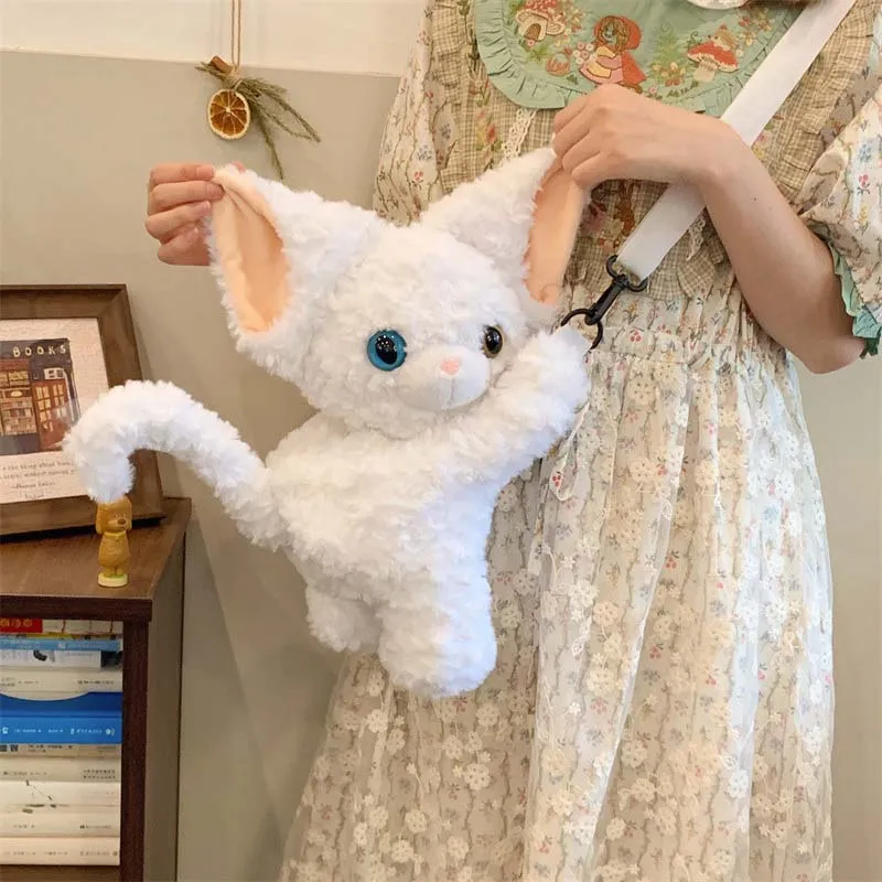 Cute Devon Rex Cat Plush Crossbody Bag