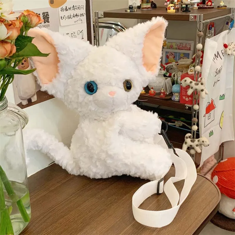 Cute Devon Rex Cat Plush Crossbody Bag