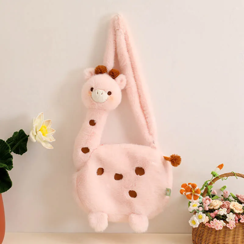 Cute Giraffe Crossbody Shoulder Plush Bag