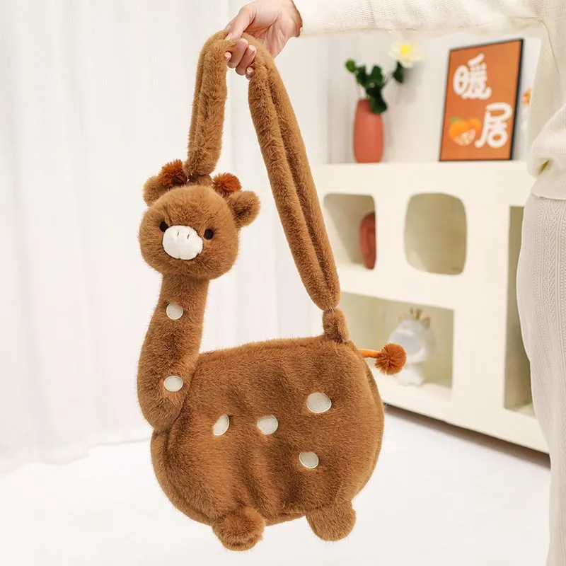 Cute Giraffe Crossbody Shoulder Plush Bag