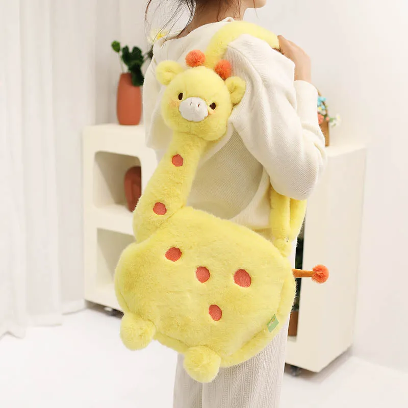 Cute Giraffe Crossbody Shoulder Plush Bag