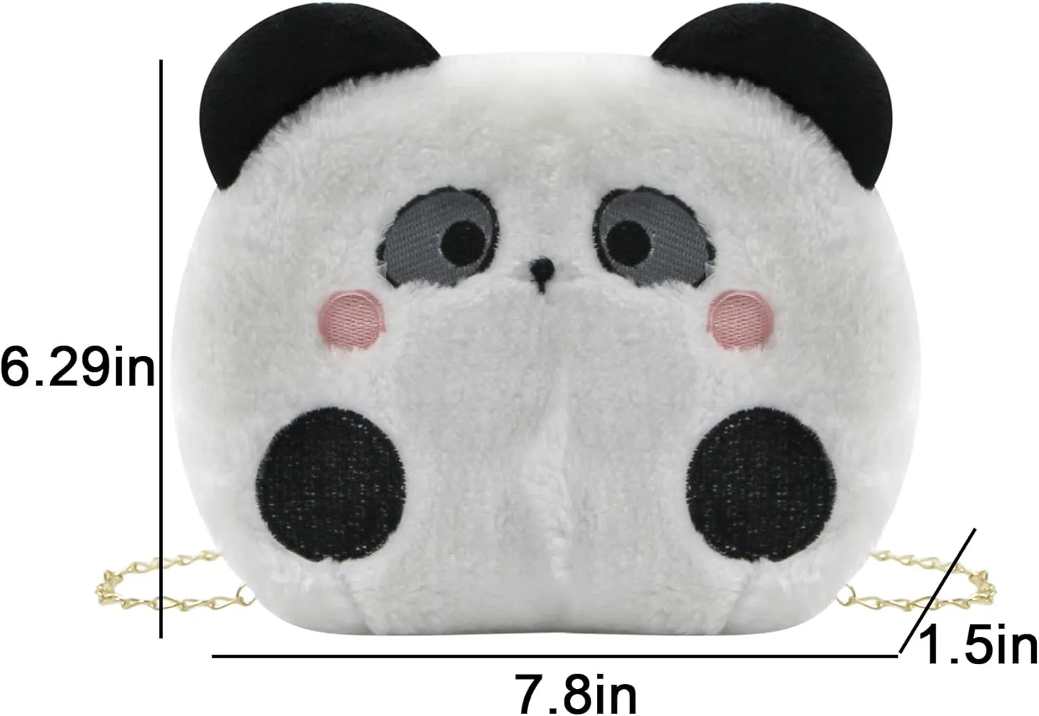 Cute Panda Plush Crossbody Purse Small Fluffy Satchel Shoulder Bag Messenger Bag Handbag Purse for Women Girls