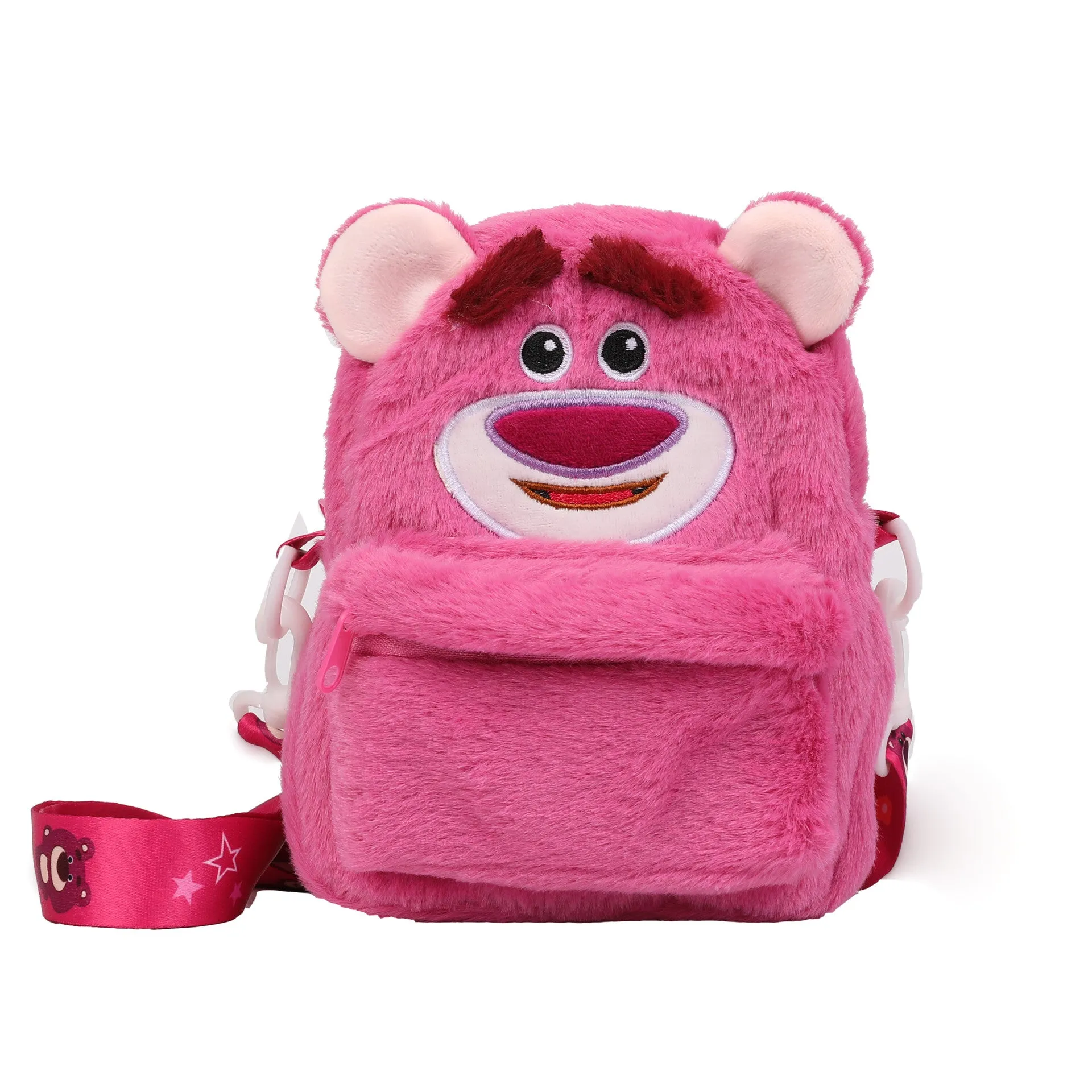Cute Plush Ling Strawberry Bear Donald Crossbody Bags