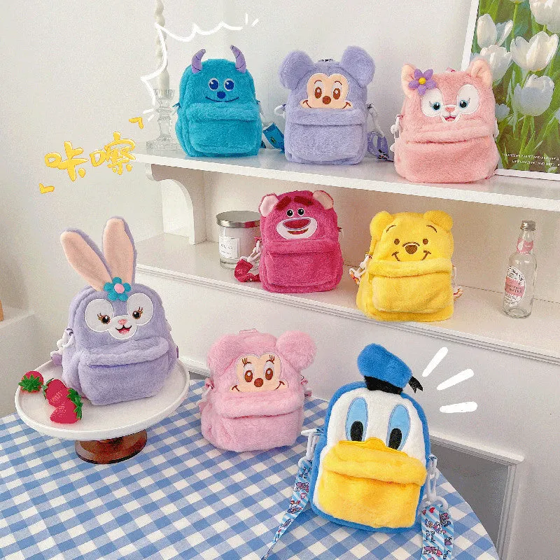 Cute Plush Ling Strawberry Bear Donald Crossbody Bags