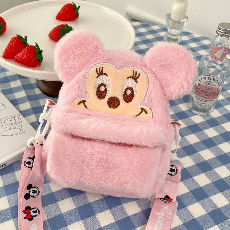 Cute Plush Ling Strawberry Bear Donald Crossbody Bags