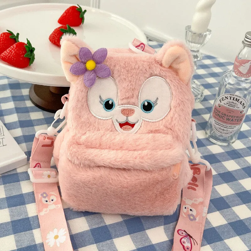 Cute Plush Ling Strawberry Bear Donald Crossbody Bags