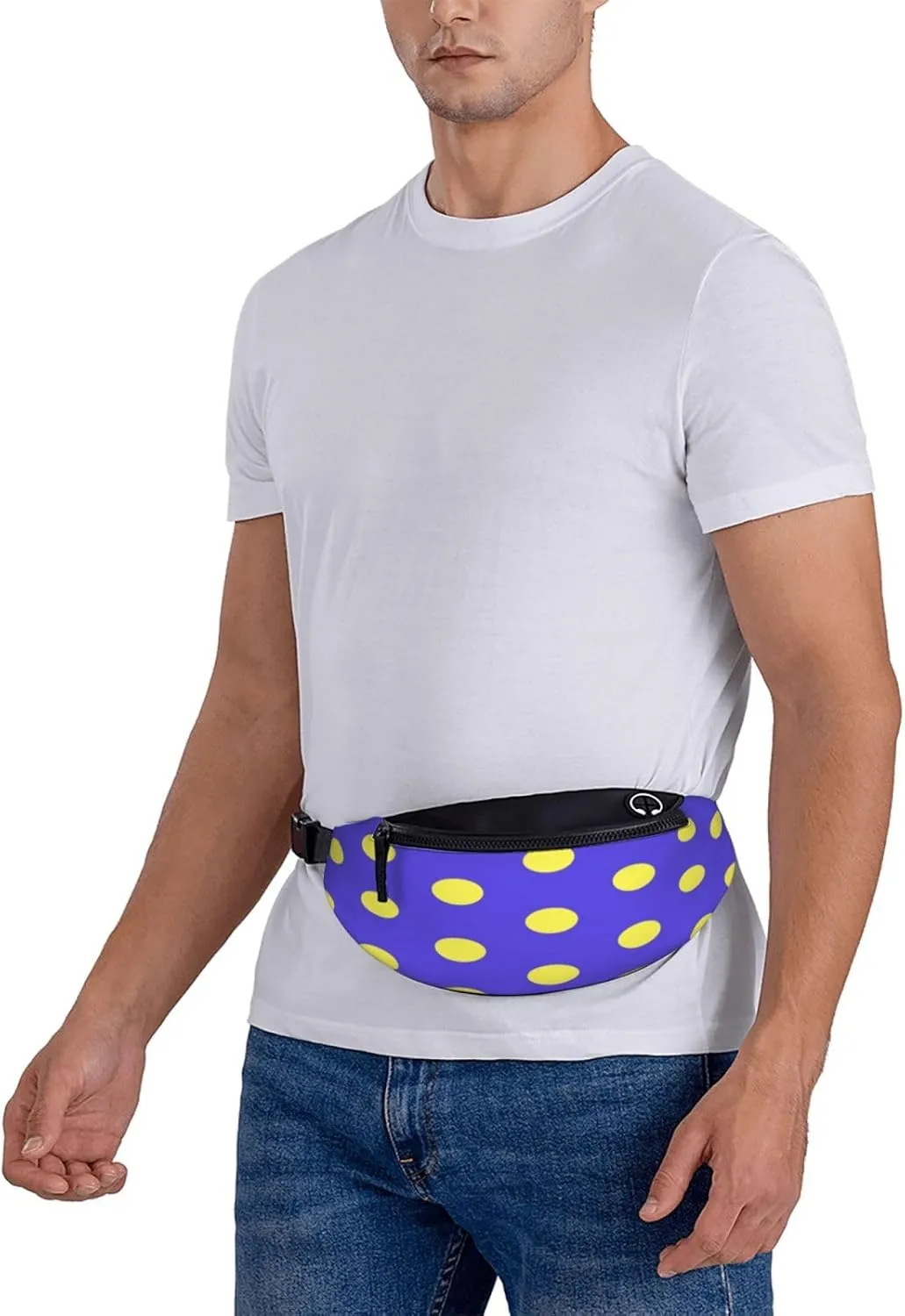 Cute Polka Dot Fanny Pack, Crossbody Waist Packs for Women Men Waist Bags with Adjustable Strap for Travel Running Hiking Sport