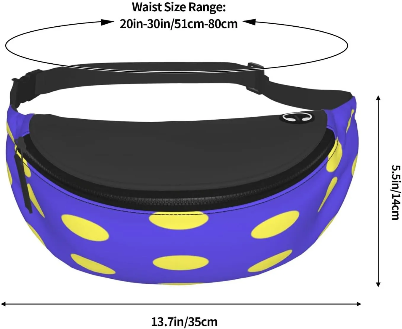 Cute Polka Dot Fanny Pack, Crossbody Waist Packs for Women Men Waist Bags with Adjustable Strap for Travel Running Hiking Sport