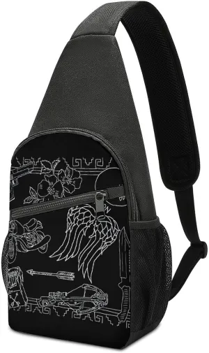Daryl Dixon-Chapel Roan Multi-Functional Crossbody Bag With Storage Pockets And Anti-Loss Key Strap, Adjustable For Chest Shoulder One Size