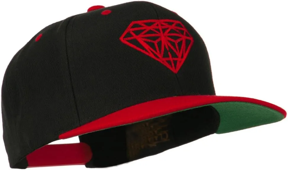 Diamond Embroidered Snapback Two Tone Cap