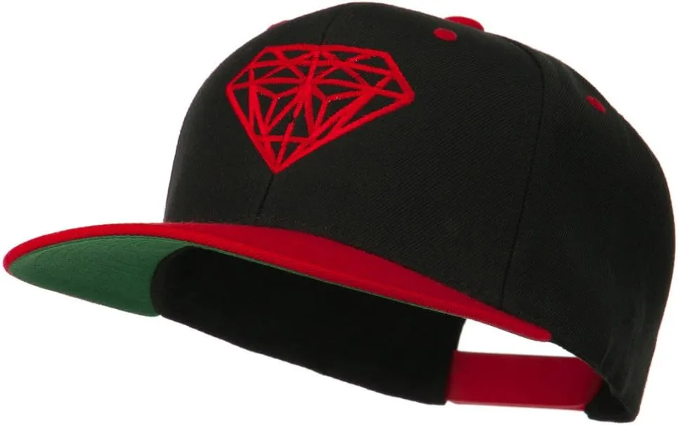 Diamond Embroidered Snapback Two Tone Cap
