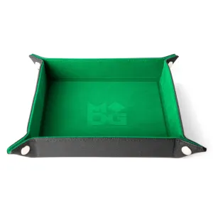 Dice Tray (10x10in) Leatherette Back / Velvet Green