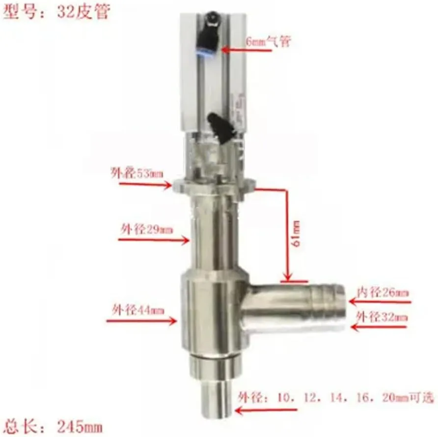 Discharge Nozzle, 304 Filling Machine Discharge Nozzle Paste Liquid Filling Head Filling Machine Accessories Anti-drip Filling Head(TYPE3)