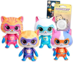 Disney Super Kitties Plush Toy Set - 4 Pack Bundle with 6" Plushies for Kids, Girls Featuring Bitsy, Ginny, Sparks, Buddy Plus Stickers | Disney Super Kitties Dolls Plush