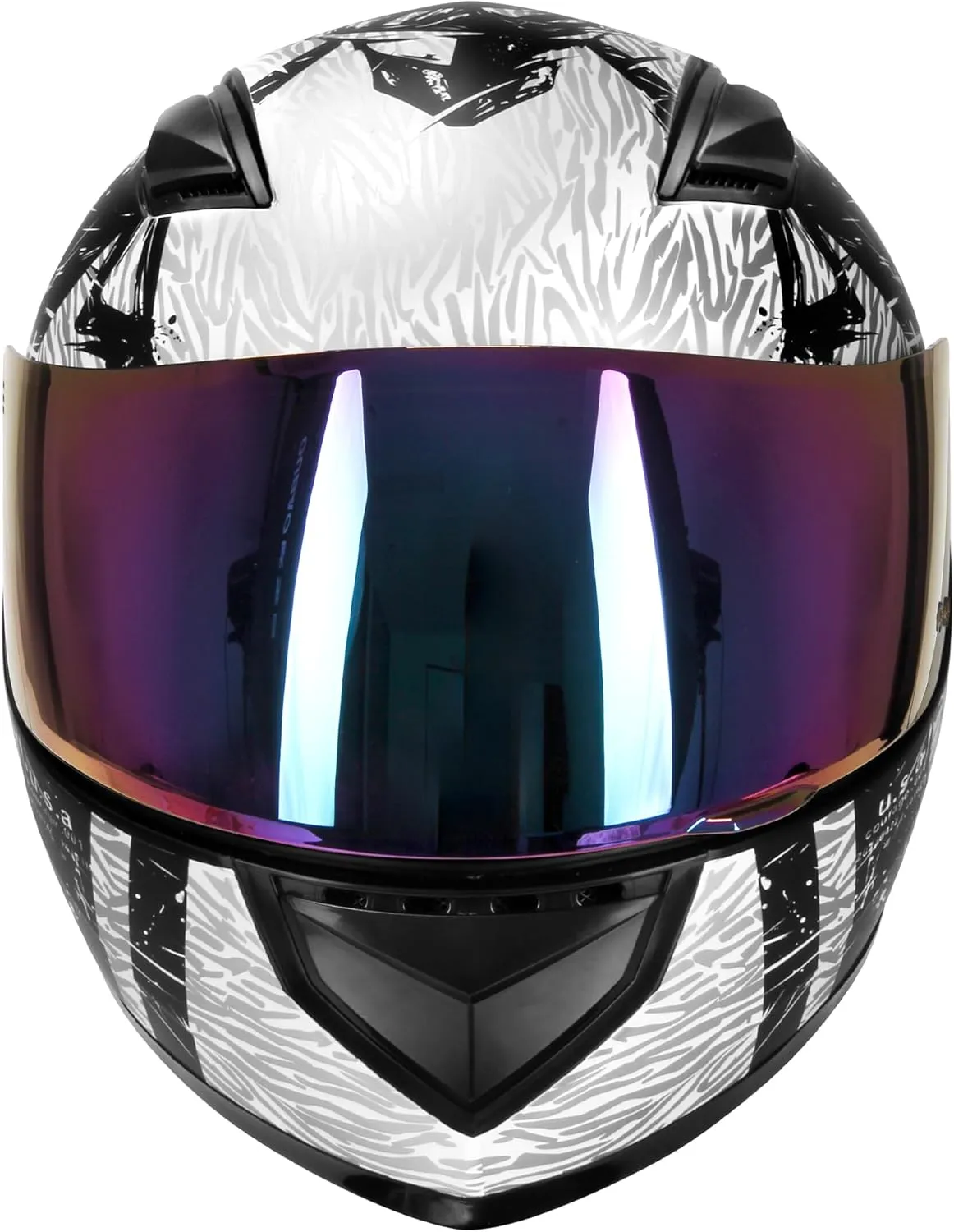 DOT Lightweight Full Face Motorcycle Street Bike Helmets with Extra Tinted Visor for Adults Men and Women, DOT Approved(Graphic,L)