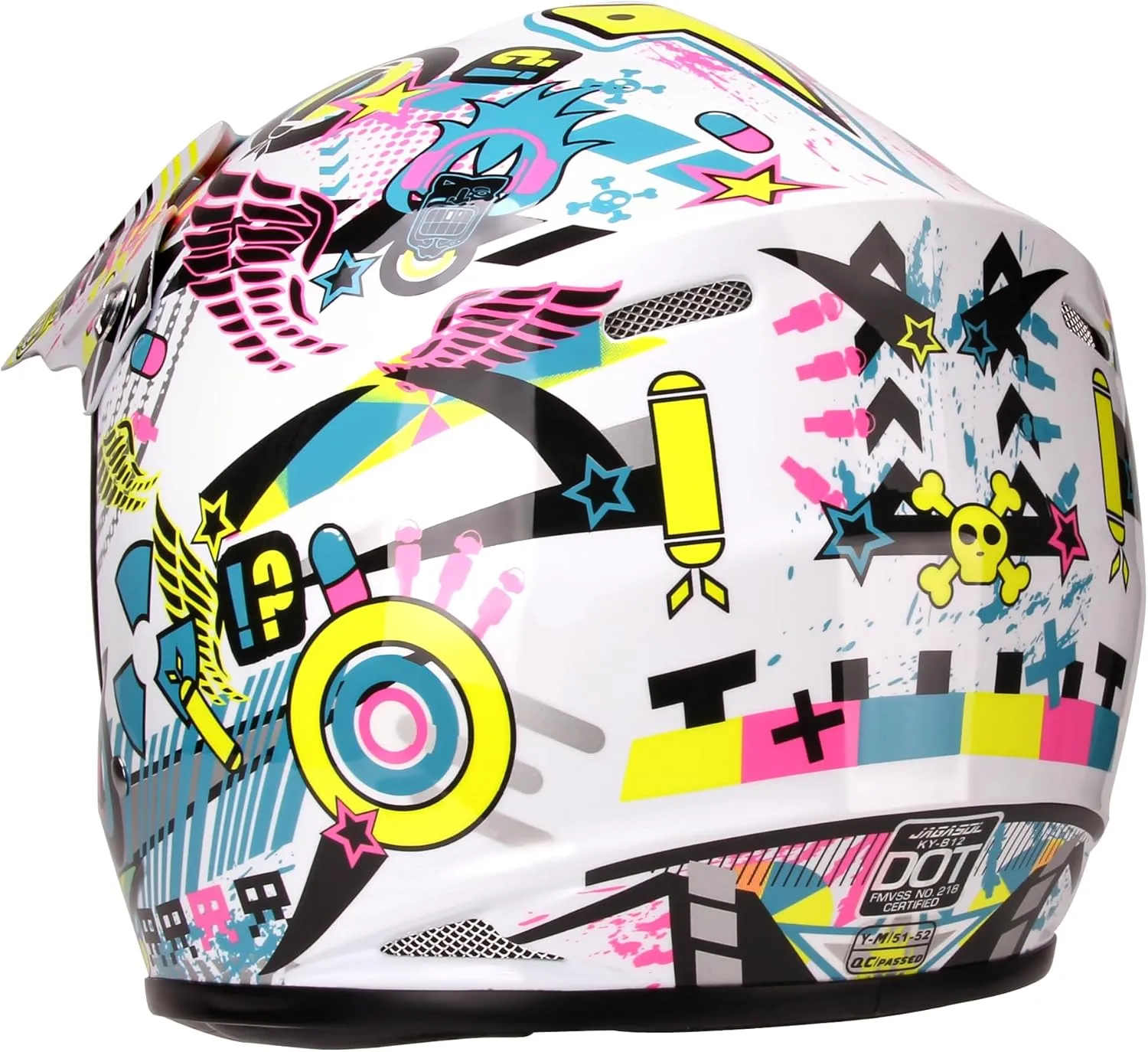 DOT Youth Motocross Offroad Street Dirt Bike Helmets for Kids 8-14,BMX MX ATV Helmet with Goggles DOT Approved