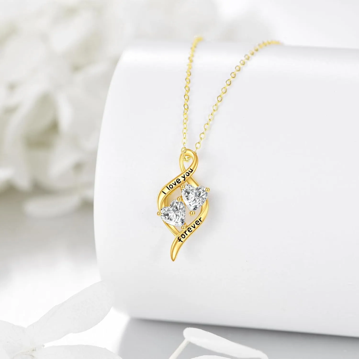 DOVRAN 14K Solid Gold Love Heart Necklace for Women Real Gold Heart Gift Jewelry Anniversary for Her