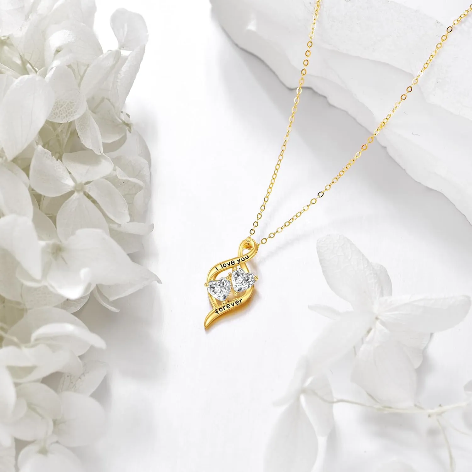 DOVRAN 14K Solid Gold Love Heart Necklace for Women Real Gold Heart Gift Jewelry Anniversary for Her