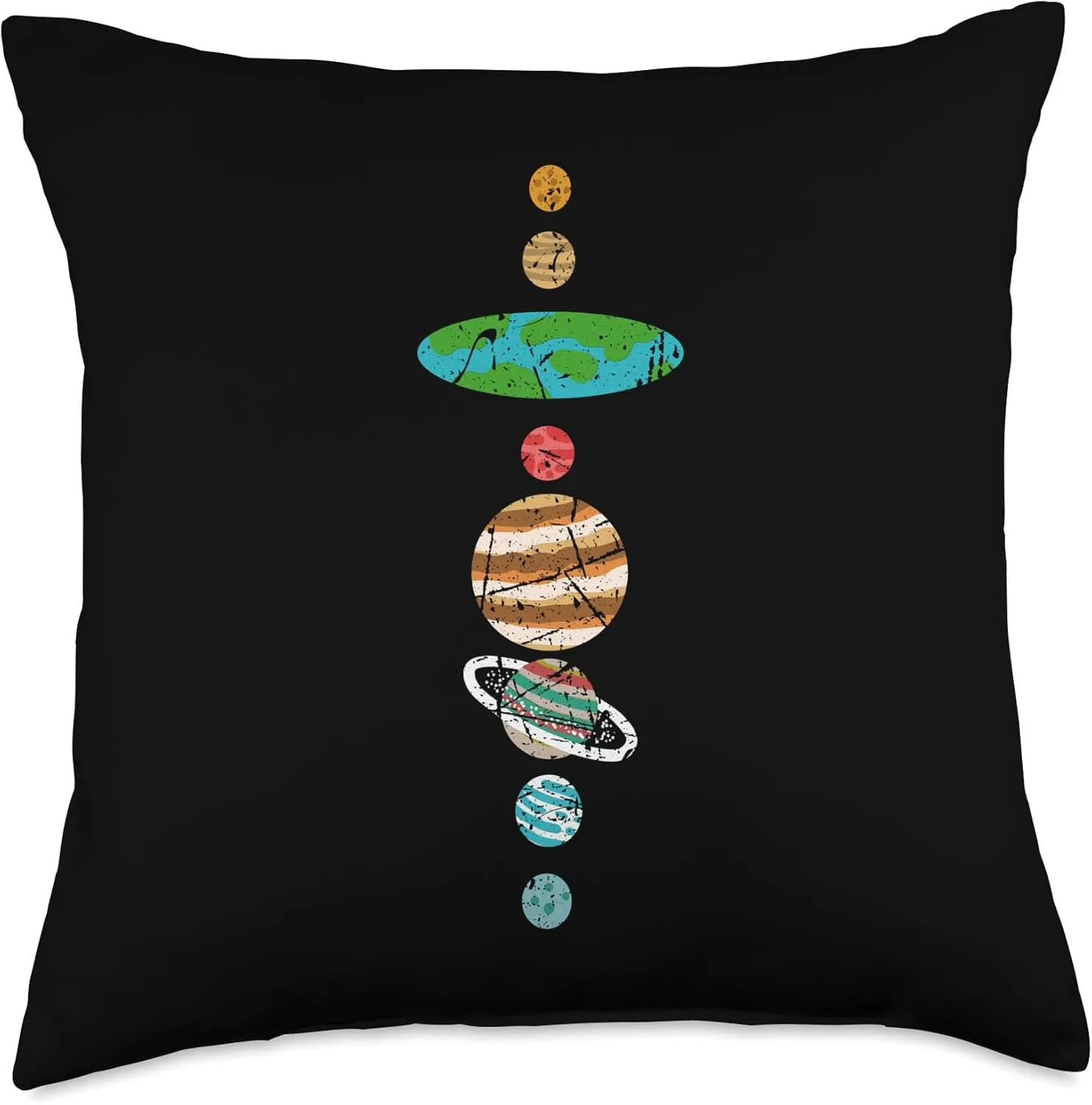 Earth is Flat Flatearther Distressed Throw Pillow, 18x18, Multicolor