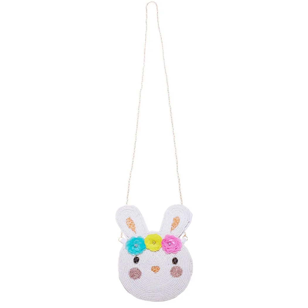 Easter Seed-Beaded Bunny Crossbody Bag