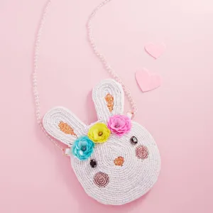 Easter Seed-Beaded Bunny Crossbody Bag