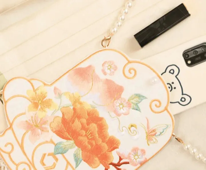 Embroidered Lantern Festival Phone Bag