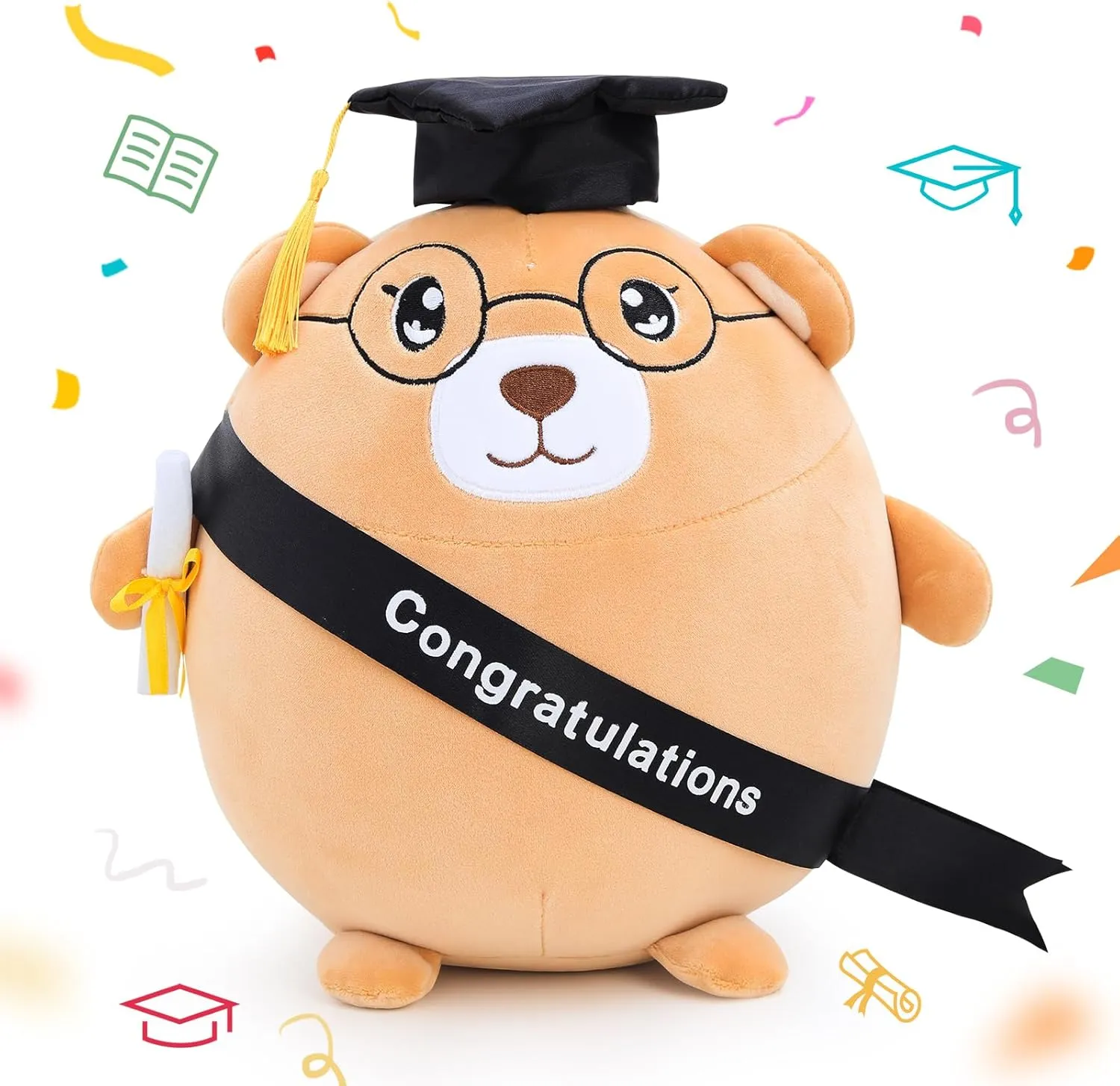 Emoin Graduation Bear Stuffed Animal Graduation Plush Gifts for Class of 2025 Kindergarten Preschool, 11.8'' Soft Graduation Animal Plushie with Cap for Her, for Him, for College, High School