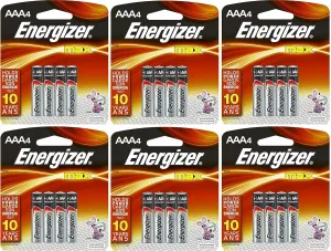 Energizer Max AAA Batteries, AAA4, 4-Count Packs - Total: 24 Batteries (6 X 4 Count Packs)