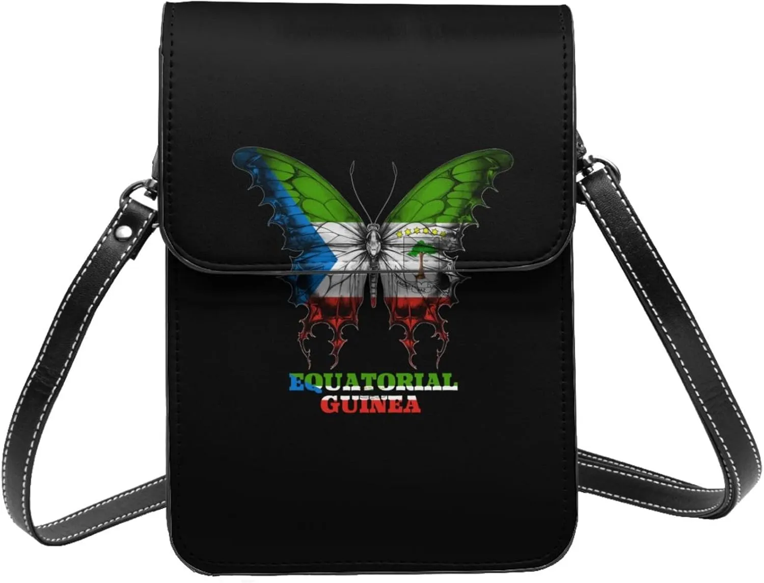 Equatorial Guinea Equatorial Guinean Butterflies Flag Small Crossbody Bag Is A Shoulder Bag Designed For Women And Girls Cell Phone Crossbody Wallet Purses With Card Slots Adjustable Strap