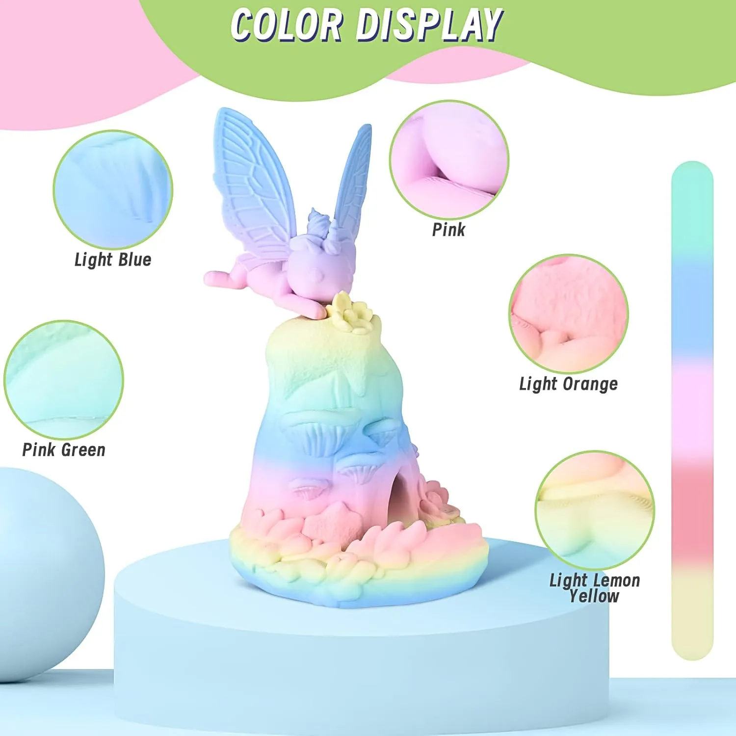 ERYONE Matte Rainbow 3D Printer PLA Filament 1.75  /- 0.03mm, Matte Muticolor Filament PLA 1KG(2.2LBS) Spool, Matte Macaron Rainbow