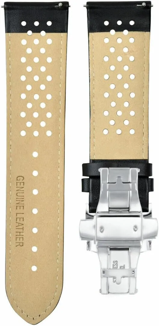 Ewatchparts 18-19-20-21-22-23-24mm Perforated Leather Watch Band Strap Compatible with Oris Quick Release