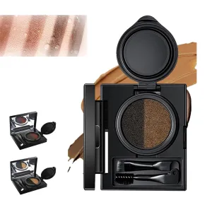 Eyebrow and eyeliner gel with stamp,with double-ended brush,Multi-functional Double-Headed Eyeliner Stamp,Double Color Eyebrow Cream Waterproof,waterproof and anti-smudge