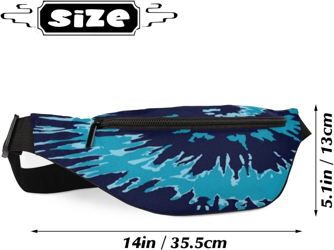 Fanny Pack for Women Men Abstract Swirl Tie Dye Waist Pack Crossbody Bag with Adjustable Straps for Hiking Running Walking Travel Cycling