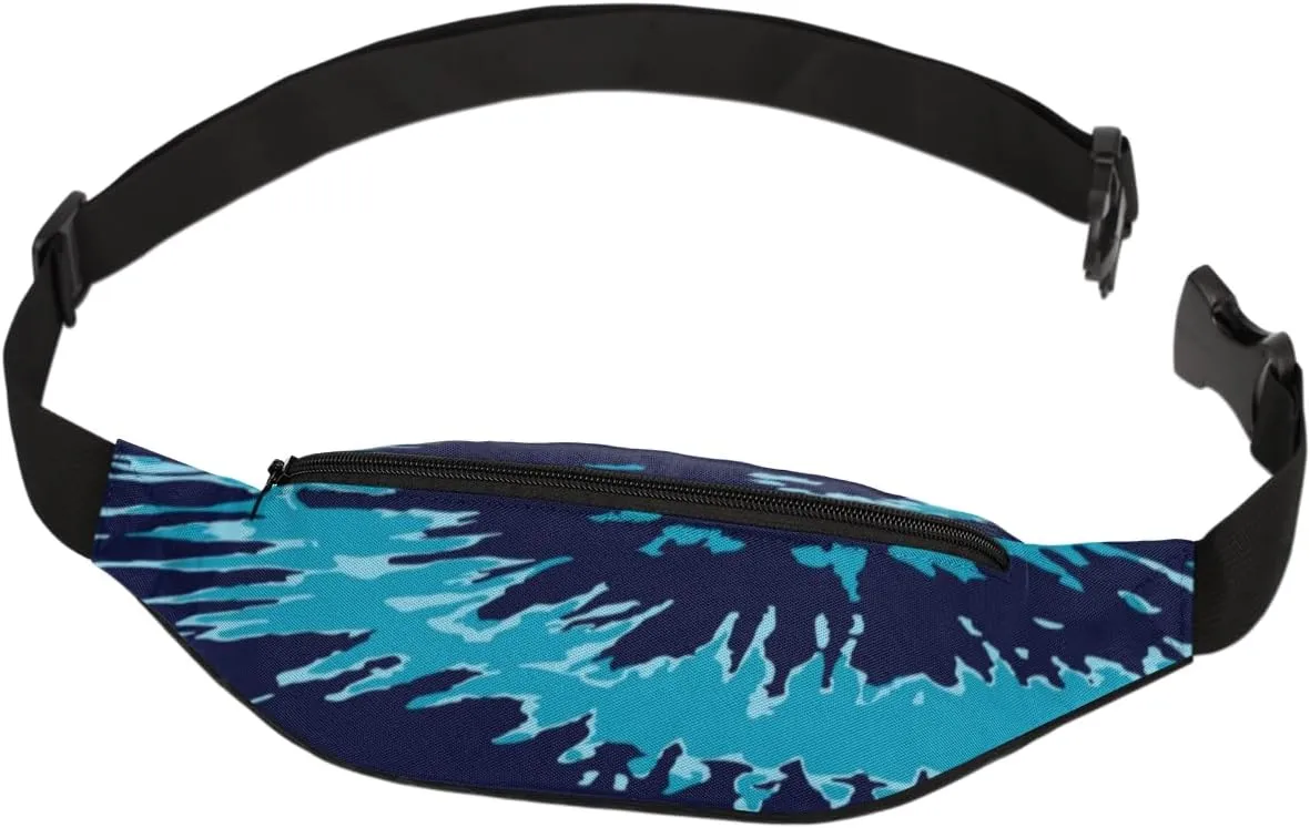 Fanny Pack for Women Men Abstract Swirl Tie Dye Waist Pack Crossbody Bag with Adjustable Straps for Hiking Running Walking Travel Cycling