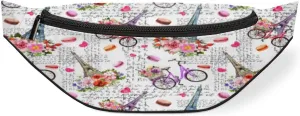 Fanny Pack for Women Men Romantic Eiffel Tower Waist Pack Crossbody Bag with Adjustable Straps for Hiking Running Walking Travel Cycling